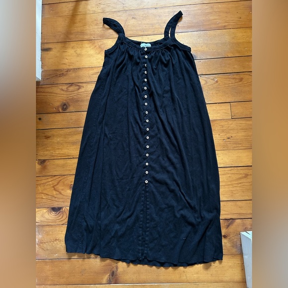 Natural Life Relaxed Button Down Midi Dress - black - Picture 2 of 4